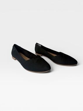 Toms Black Textured Flats